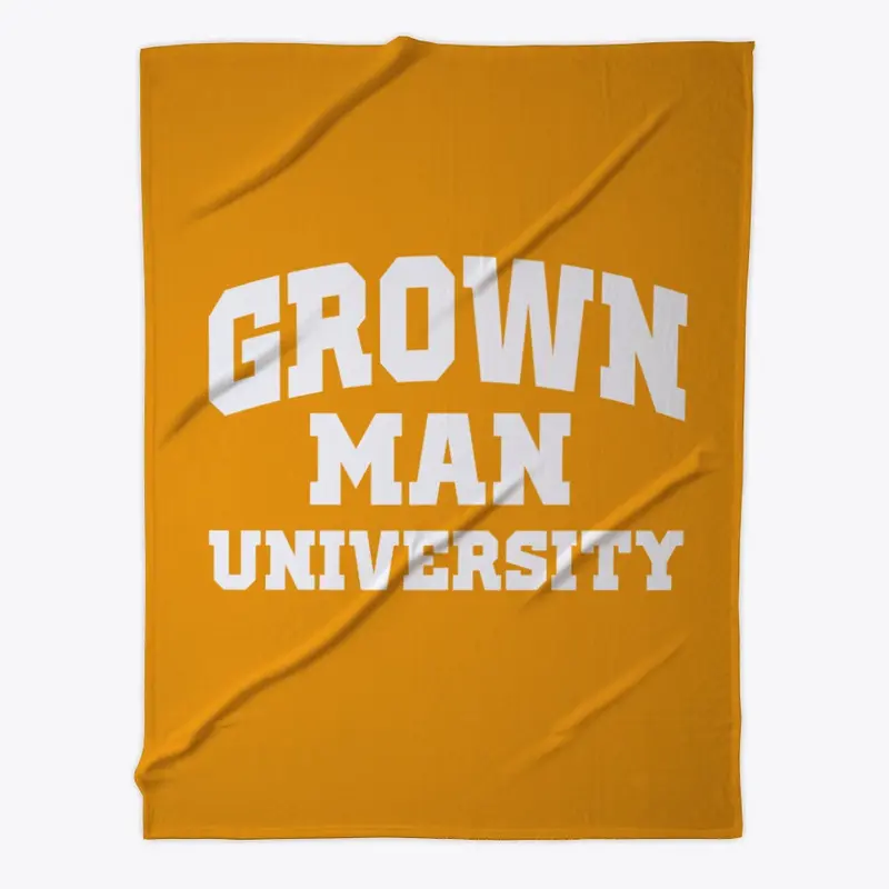 Grown Man University White Text