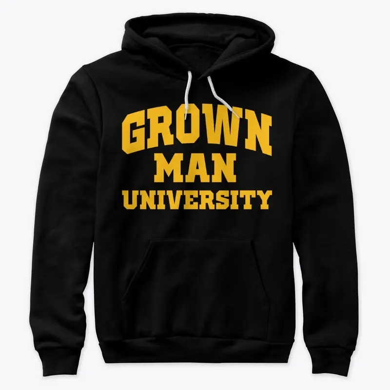 Grown Man University Yellow Text