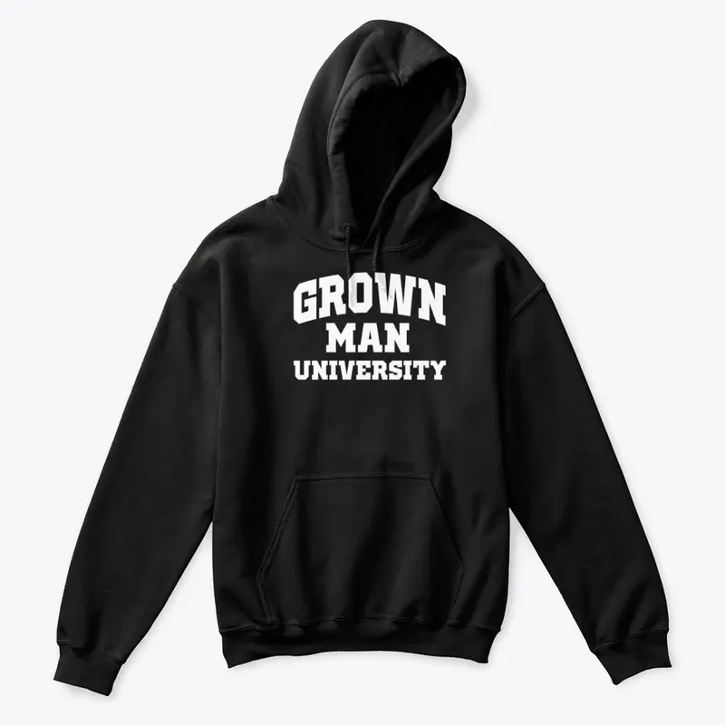 Grown Man University White Text