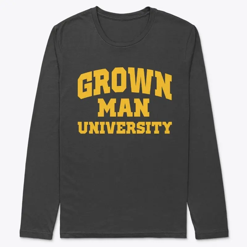 Grown Man University Yellow Text