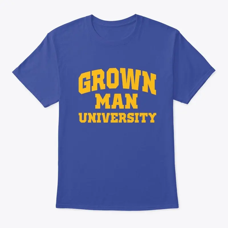 Grown Man University Yellow Text