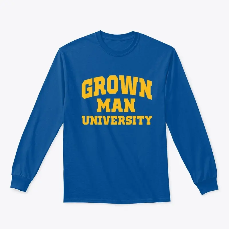 Grown Man University Yellow Text