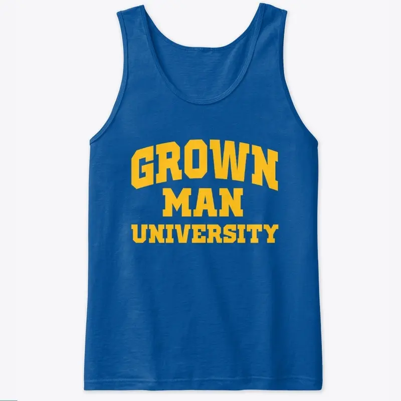 Grown Man University Yellow Text