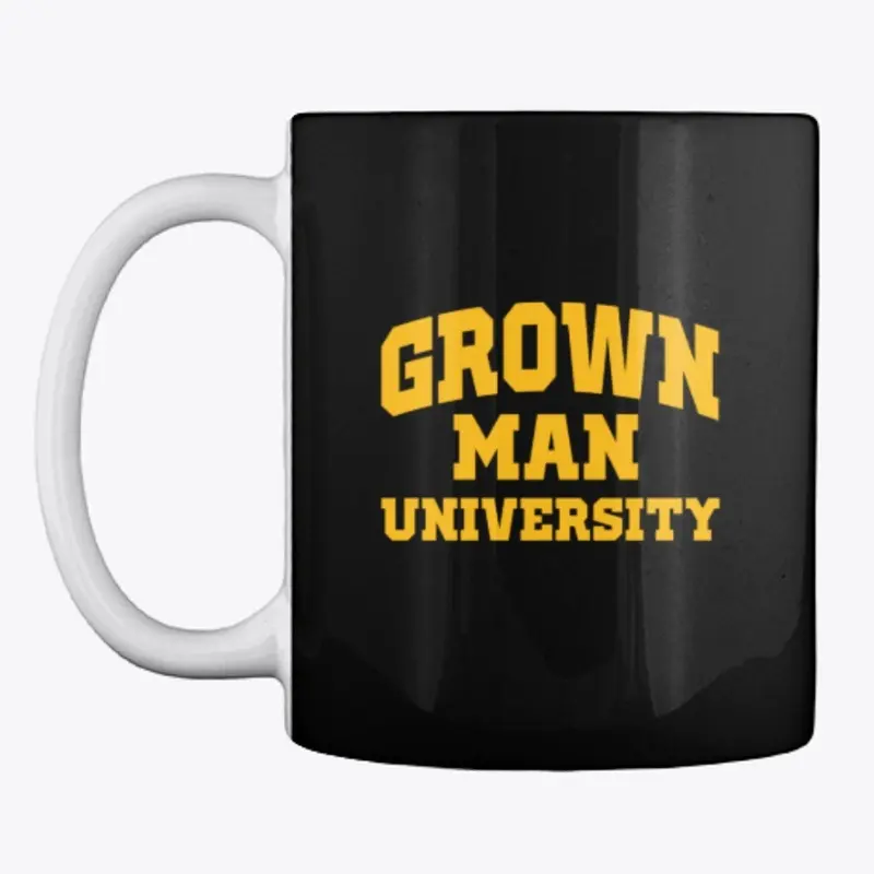 Grown Man University Yellow Text